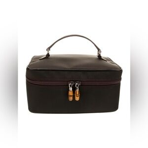 Gucci Patent Leather Trim Nylon cosmetic case